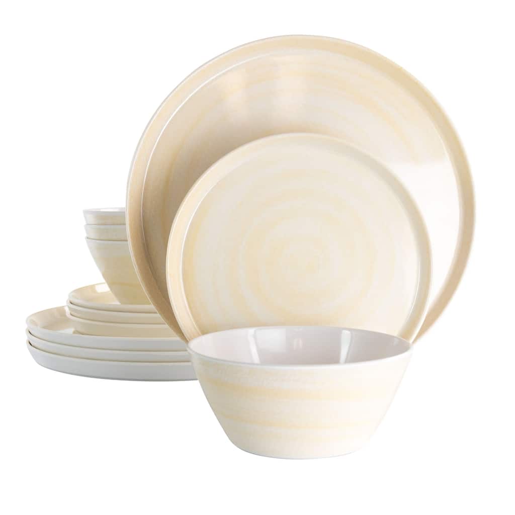 Elama Crafted Clay 12 pc Lightweight Melamine Dinnerware Set