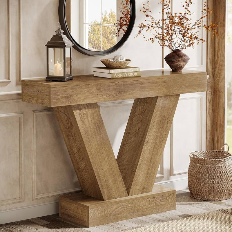 41.3" Console Table with V-Shaped Legs for EntrywayLiving Room, Hallway, Foyer, Entrance