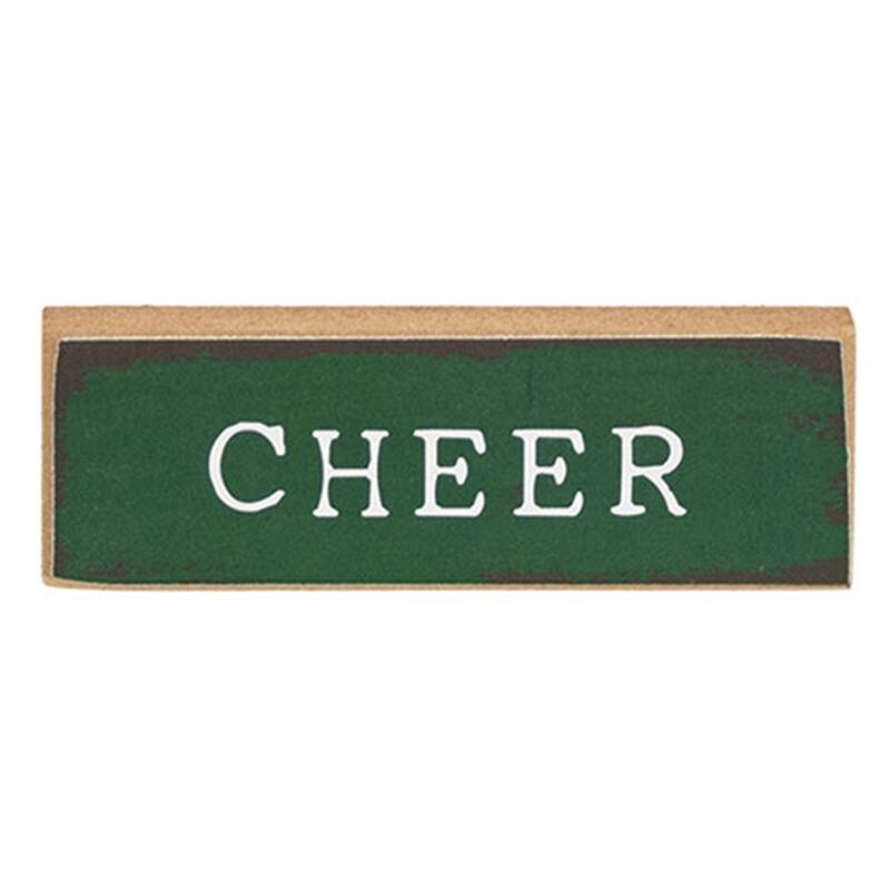 Rustic Holiday Mini Sign Family Cheer Hope Display - 3 Asstd. - 3" x 0.50" x 1"