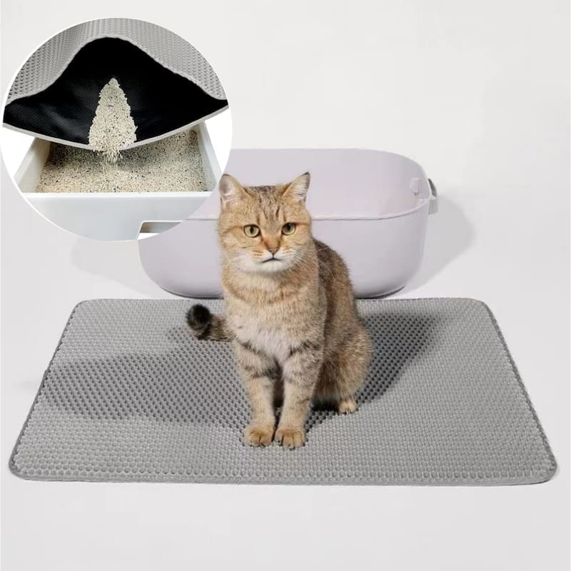 Waterproof Non-Slip Cat Litter Mat for Floor, Double-Layer Trapper Easy to Clean, Leakproof Litter Catcher - 15.8"Lx23.6"W - 15.8"Lx23.6"W