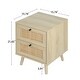 preview thumbnail 30 of 28, Rattan Nightstand Bedside Table with Rattan Drawers