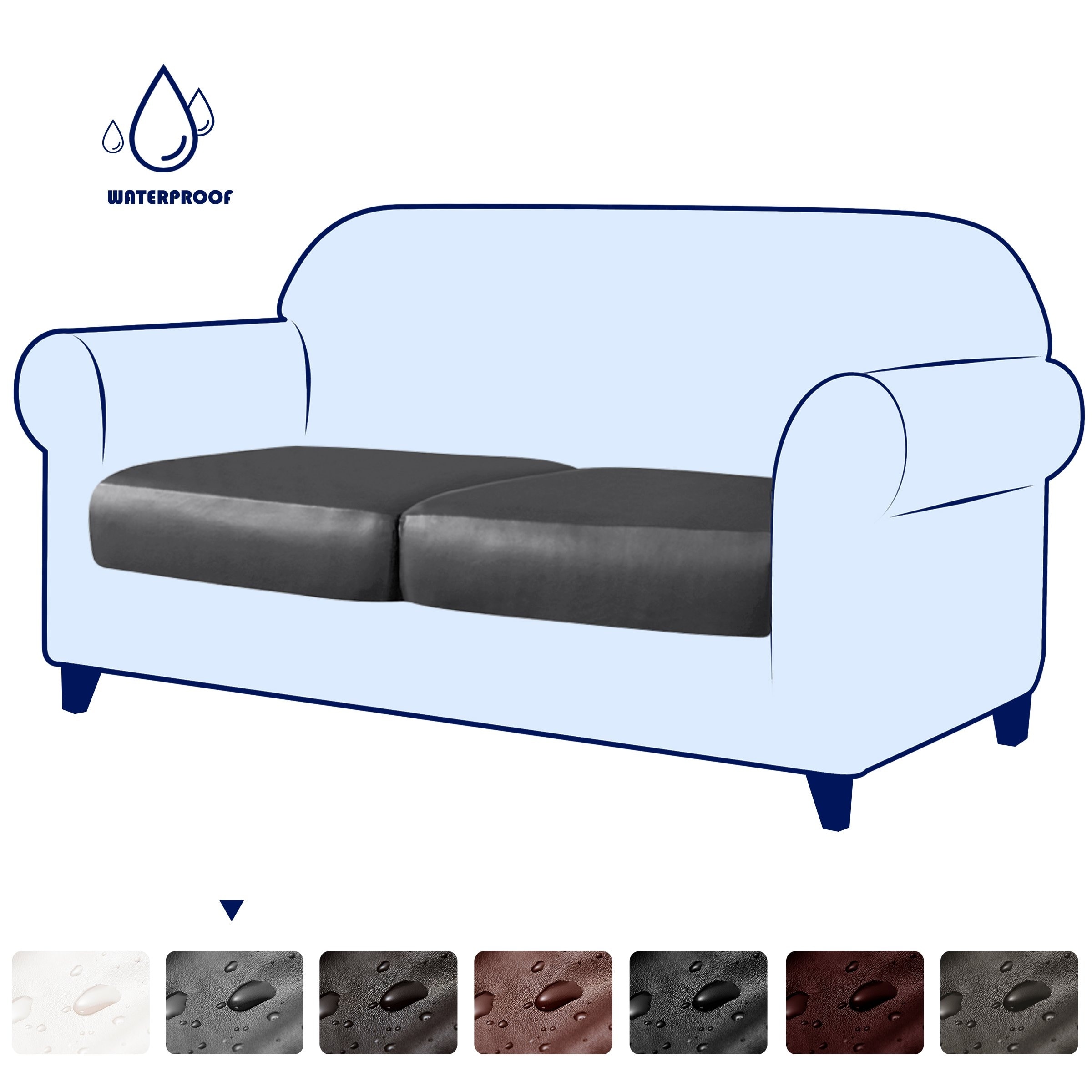 Subrtex Stretchy Water Proof PU Individual Sofa Cushion Covers