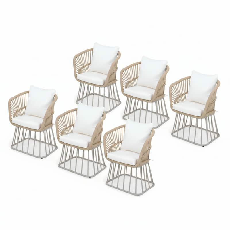 Christopher Knight Home - Outdoor Wicker Dining Chair with Steel Frame & Cushion (Set of 1/2/4/6)