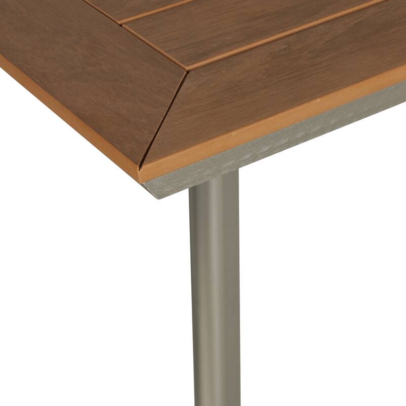 Leeds Outdoor Aluminum and Wood Dining Table by Christopher Knight Home - 63"W x 35.5"D x 28.75"H