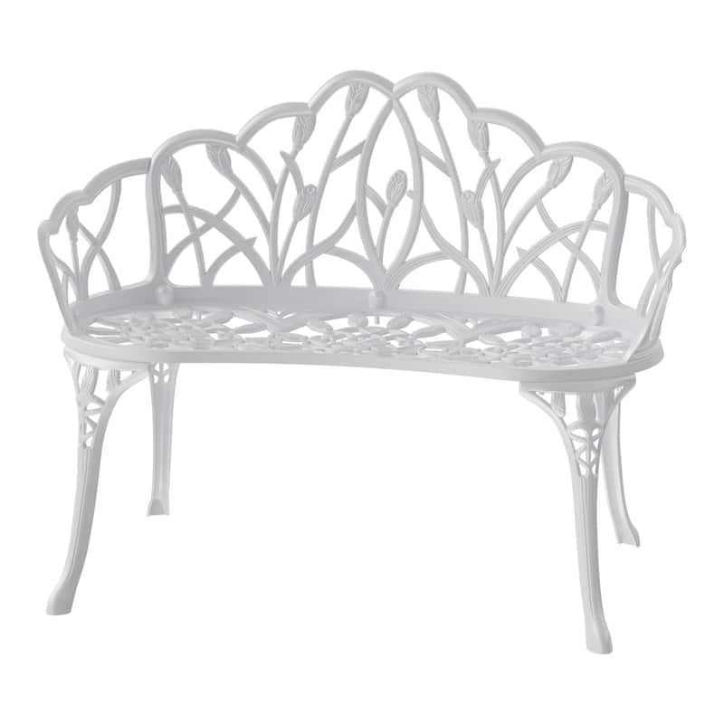 Sleek Aluminum Outdoor Loveseat for Modern Patios - White