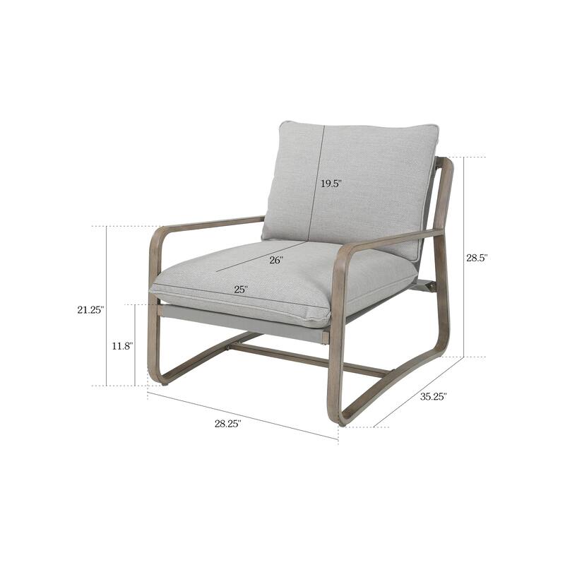 Outdoor Club Chair with Cushion for Indoor/Outdoor Use (1 Piece)
