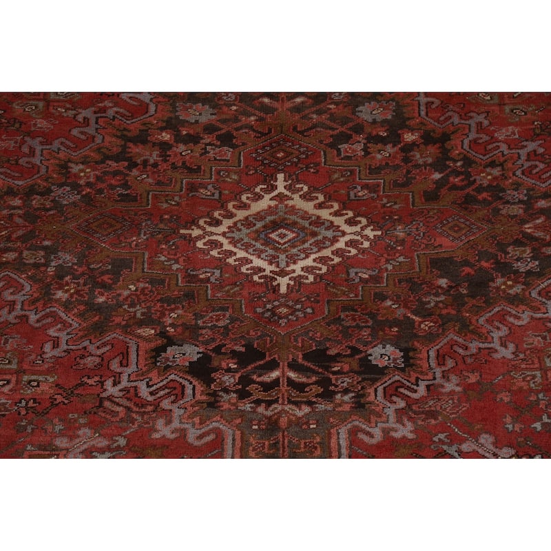 Vintage Geometric Heriz Persian Traditional Area Rug Wool Hand-knotted - 8'5" x 11'1"