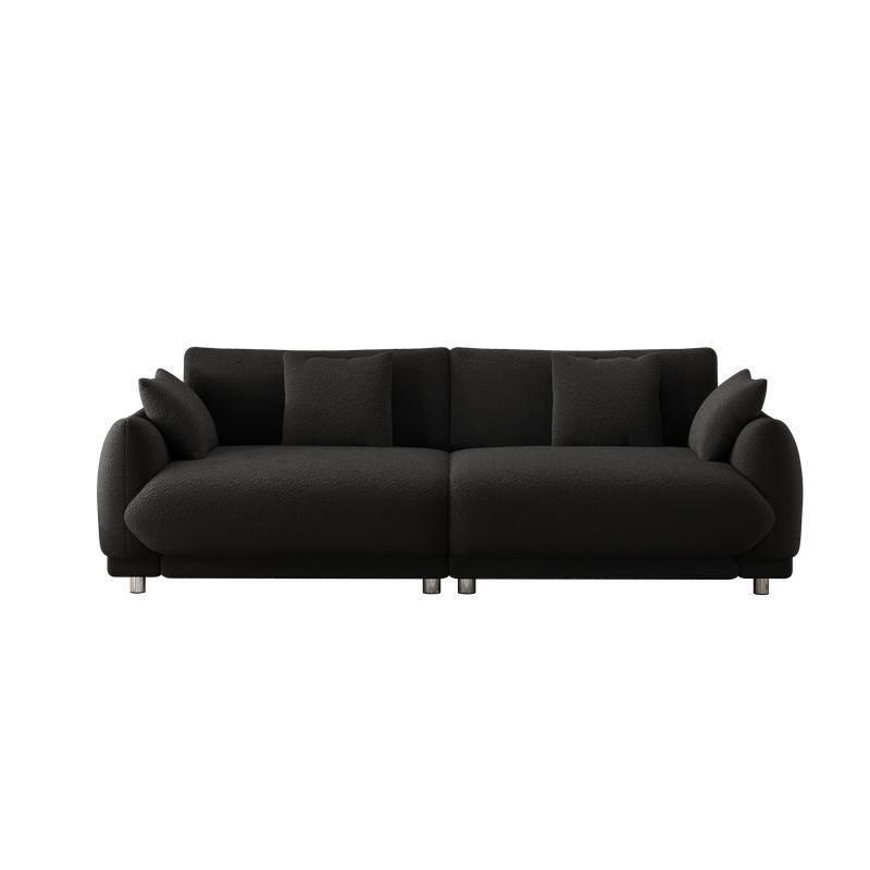 Modern Style 86.6" Teddy Velvet Upholstered Water Chestnut Sofa