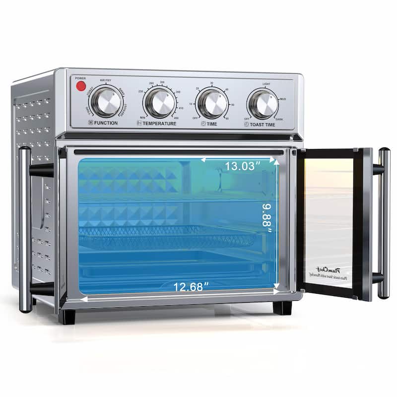PlumChef 26QT Extra-Large French Double-Door Air Fryer Convection Toaster Oven, 1700W, 7 Preset Menus, 7-in-1 Multi-Function