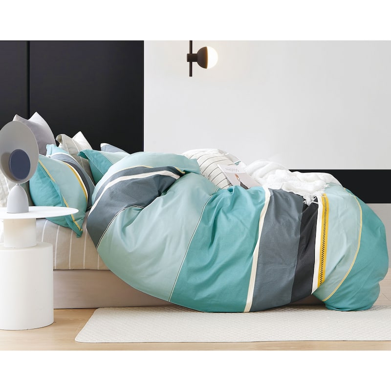 Gordon Blue Striped 100% Cotton Comforter Set