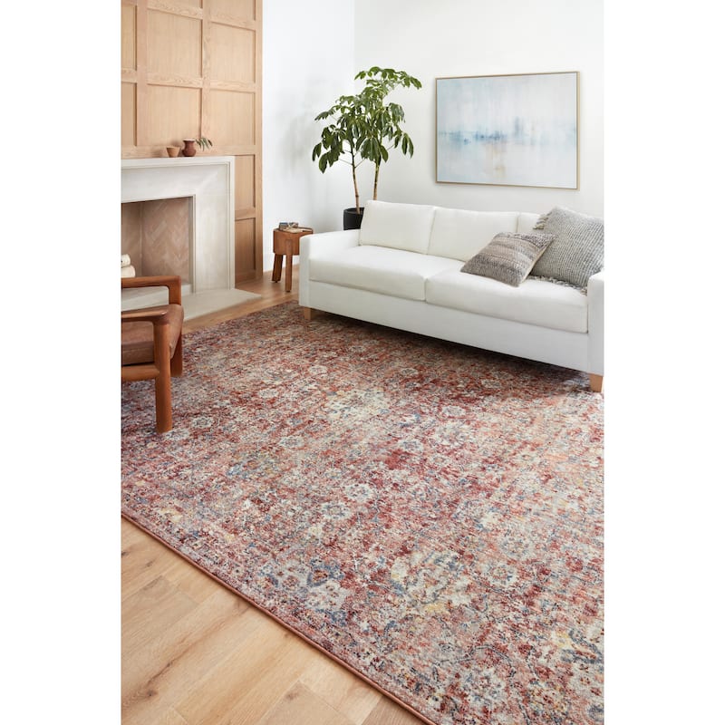 Alexander Home Penelope Botanical Oriental Area Rug - 2'-6" x 5'-9" - Rust / Ivory - Rectangle