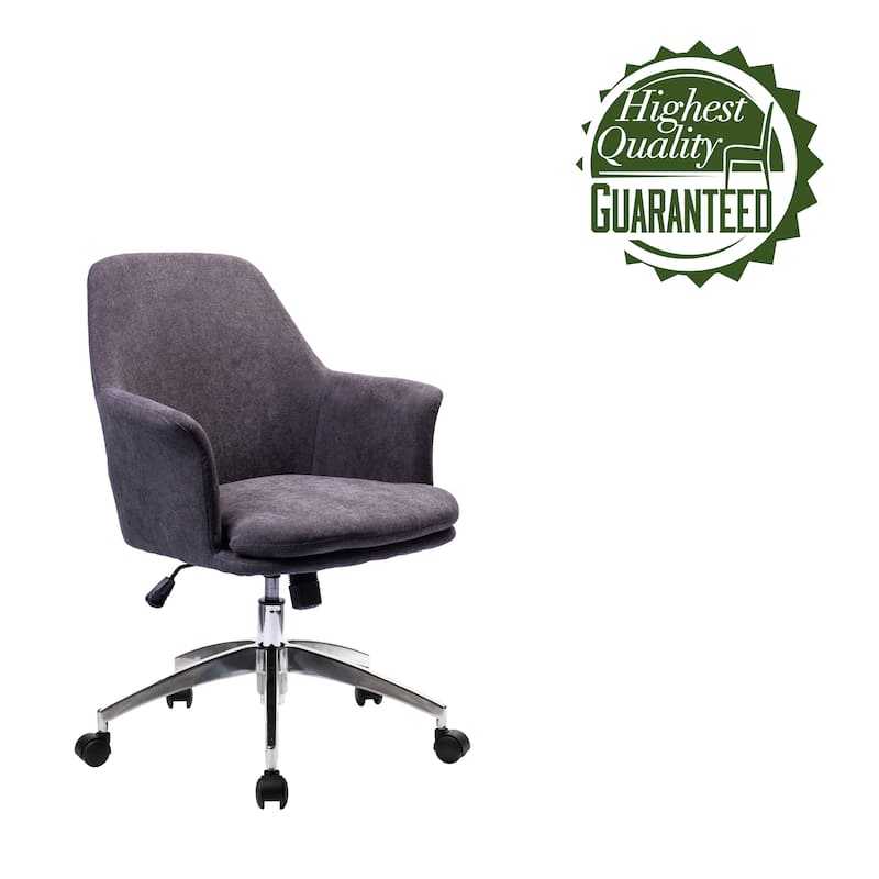 Porthos Home Nala Velvet Office Chair with Arms, Adjustable Seat