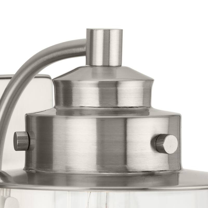 Northlake Collection Three-Light Brushed Nickel Clear Glass Transitional Bath Light - 24 in x 7.5 in x 8 in