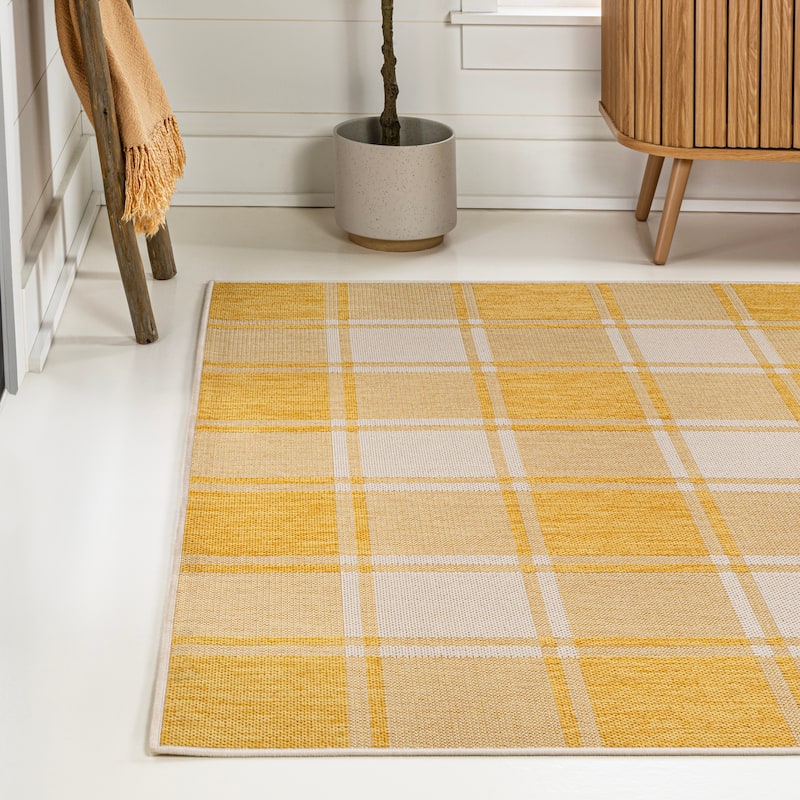 JONATHAN Y Lior Traditional Farmhouse Bold Gingham Indoor/Outdoor Area Rug