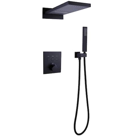Luxury Thermostatic Complete Shower System With Coarse Inlet Valve - 25.59W inches X20.07D inches X6.89H inches