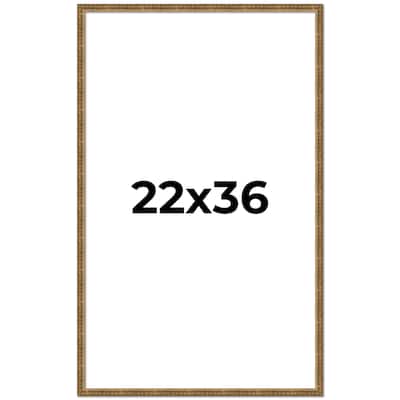 22x36 Frame Gold Solid Wood Picture Frame - Complete Modern Photo