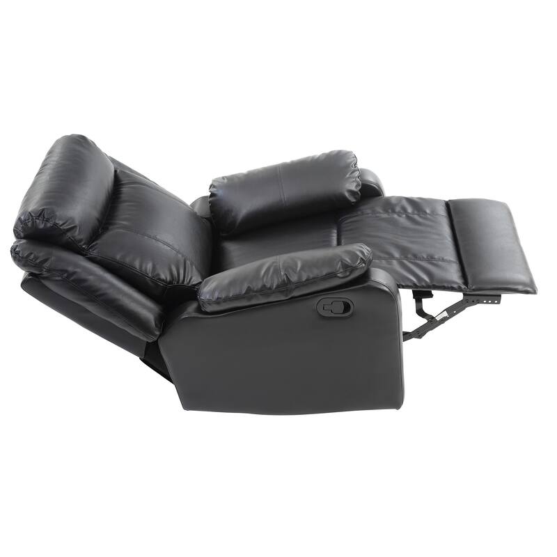 Reclining Upholstered Accent Chair with Padded Arms - 40" - Black