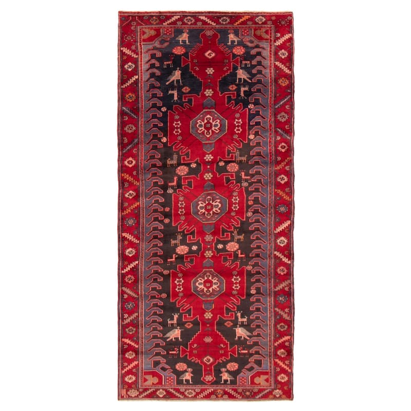 ECARPETGALLERY Hand-knotted Anadol Red Wool Rug - 4'0 x 9'6 - Red - 4'0 x 9'6
