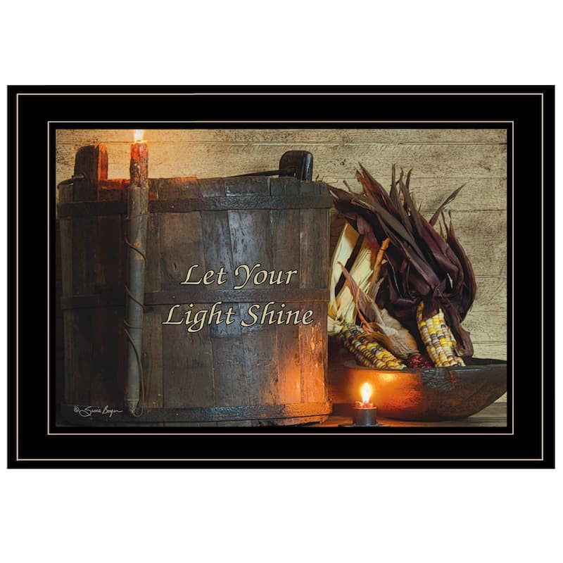 TrendyDecor4U Farmhouse "Indian Corn" Framed Print Wall Art by Susie Boyer - Rustic