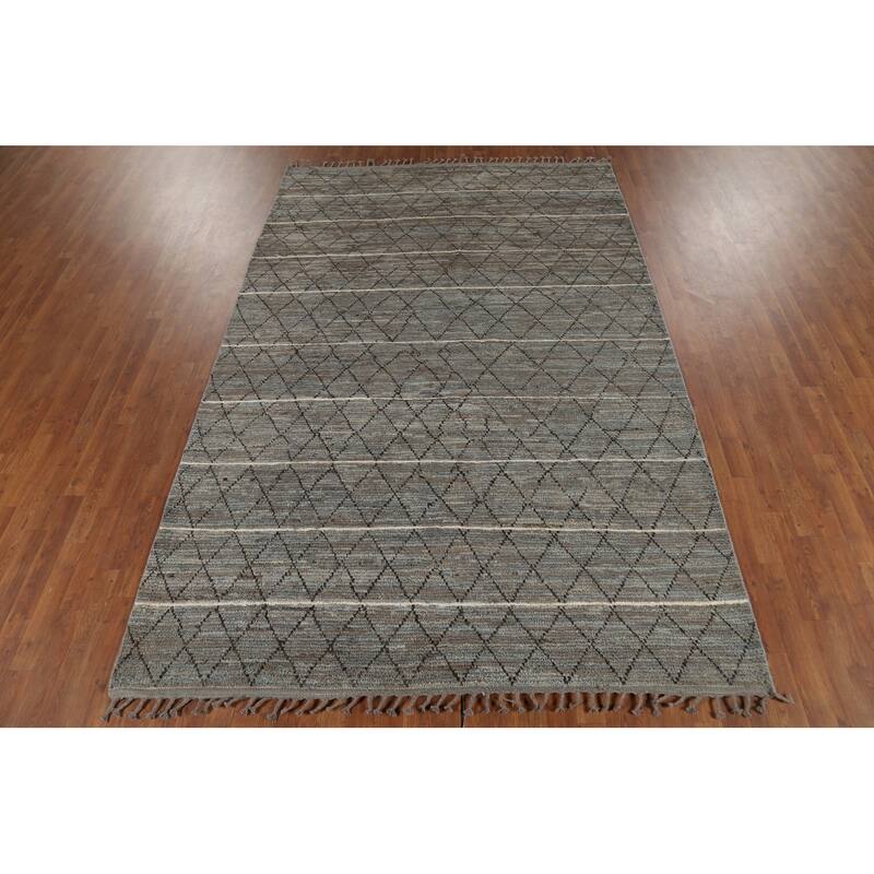 Trellis Moroccan Area Rug Handmade Wool Carpet - 6'6"x 10'0"