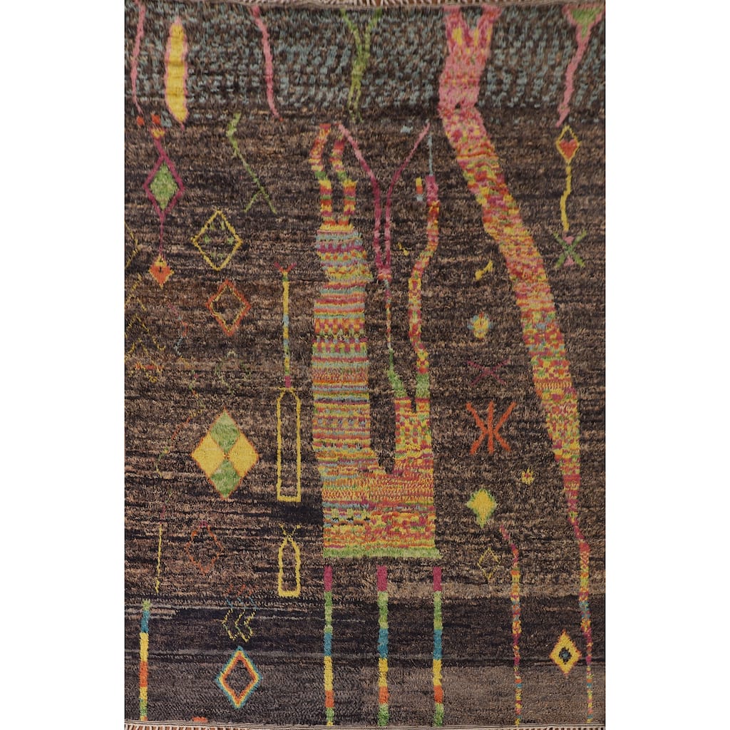 Tribal Moroccan Area Rug Handmade Oriental Wool Carpet - 8'7" x 12'6"