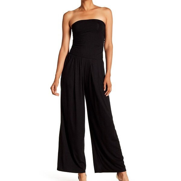 strapless ruched jumpsuit