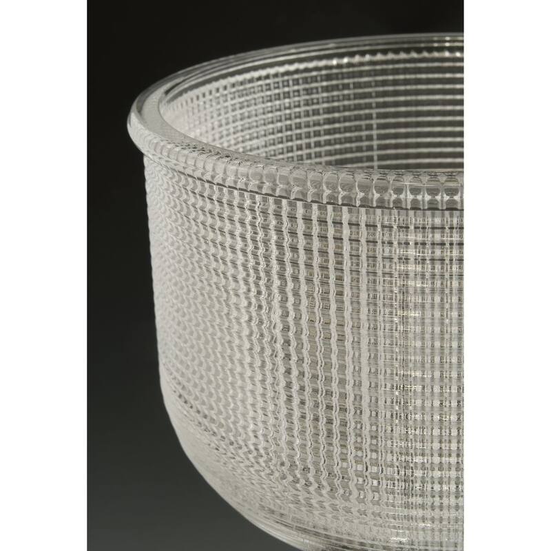 Archie Collection Three-Light Venetian Bronze Clear Double Prismatic Glass Coastal Bath Vanity Light - 8.75" x 26.25" x 7.25"