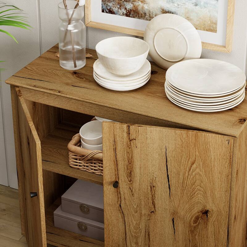 Sideboards Buffet Cabinets with Doors for Dining Room, 32.4"H