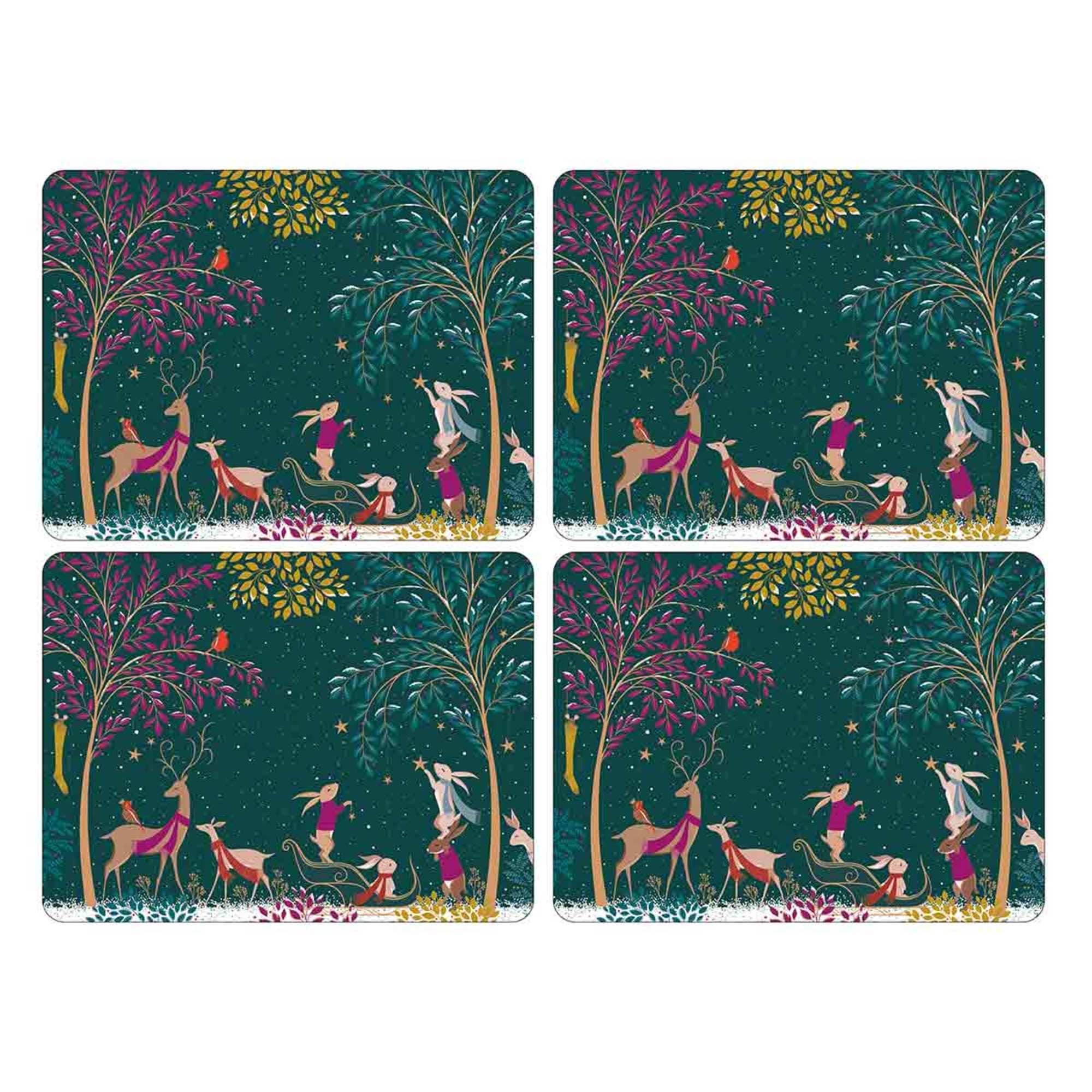 Pimpernel Sara Miller Woodland Tales MDF Placemats Set of 4 Heat Resistant
