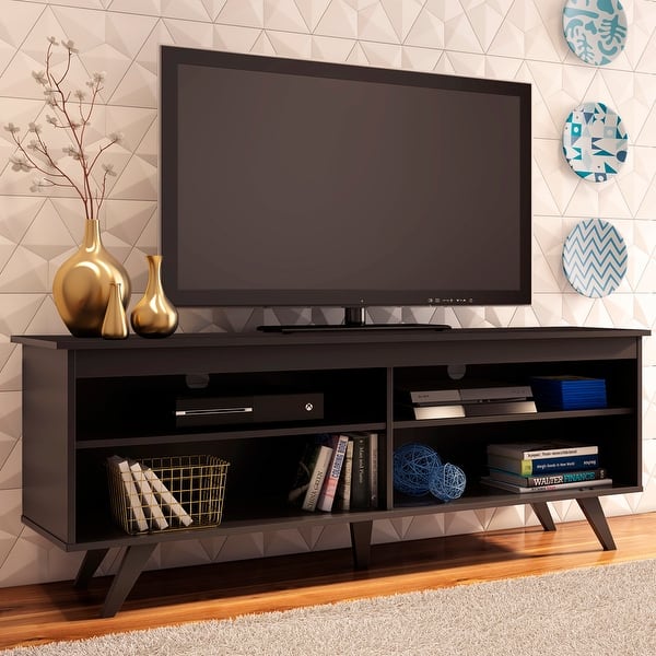 Madesa 65 inch TV Stand with 4 shelves, Wood Entertainment Center Bed