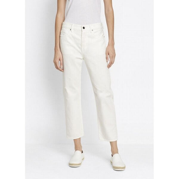 white distressed capri jeans