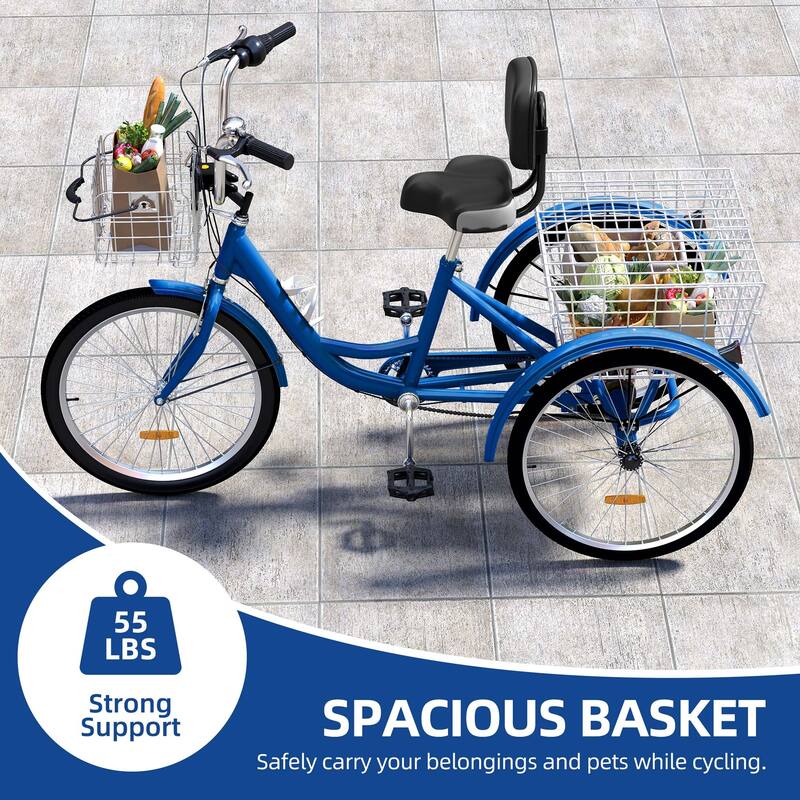 Adult Tricycle 3 Wheel Bikes 7 Speed Trike Bike