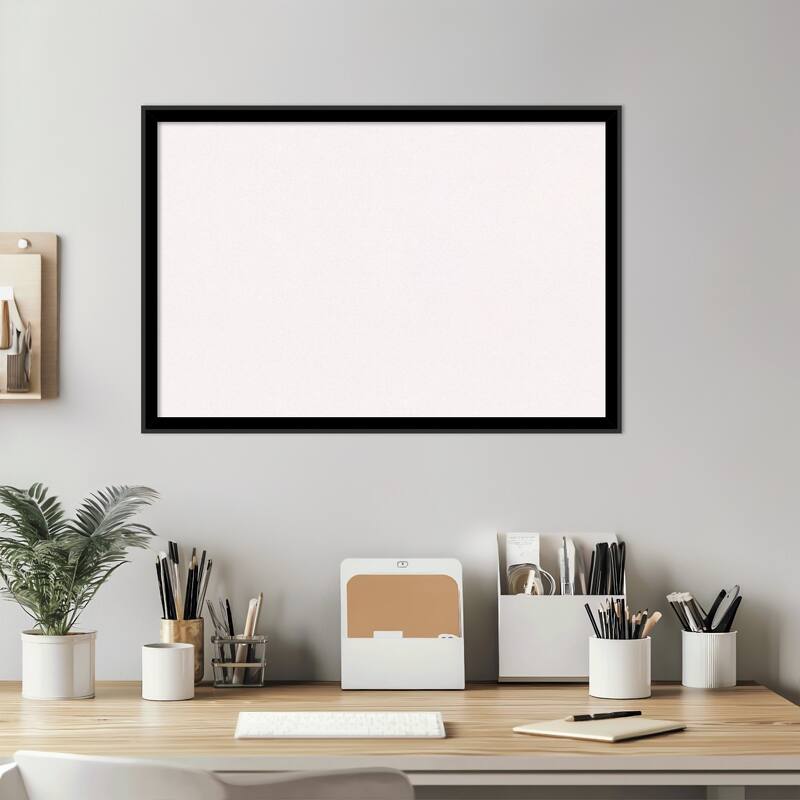 Incline Black Wood Framed Cork Board - Bulletin Board, Organization Board, Pin Board