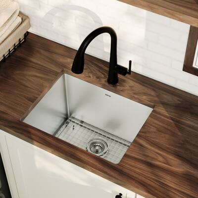 Karran Elite EL-74-PK1 Undermount 23" Single Bowl Stainless Steel Kitchen Sink