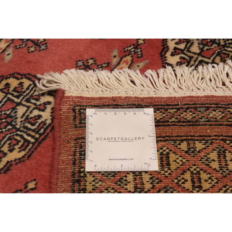 ECARPETGALLERY Hand-knotted Peshawar Bokhara Coral Wool Rug - 2'8 x 8'2