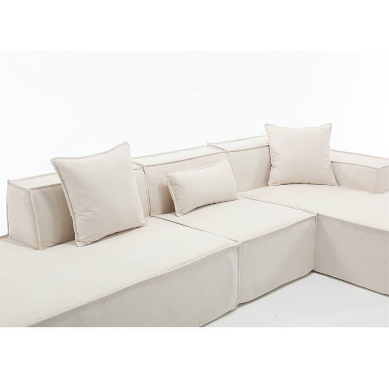 Modular combination living room sofa set, L-shaped, Beige