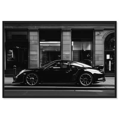 Notoriart City Streets Car Framed Car 1 Piece Canvas Wall Art
