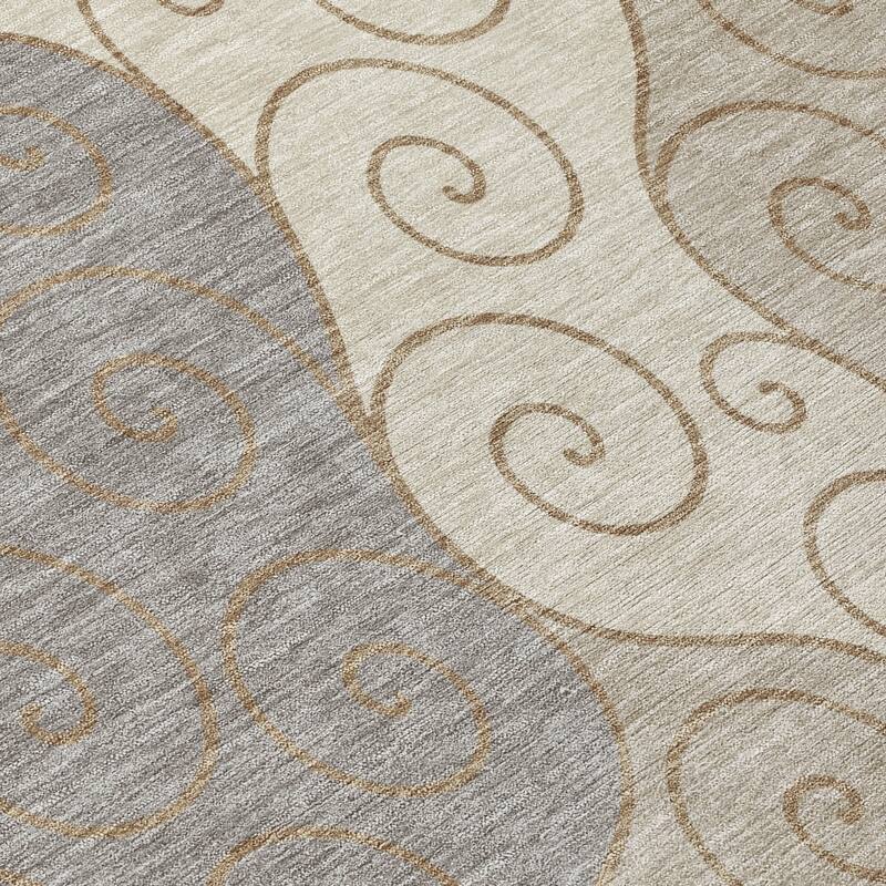 Machine Washable Indoor/ Outdoor Swirly Chantille Rug