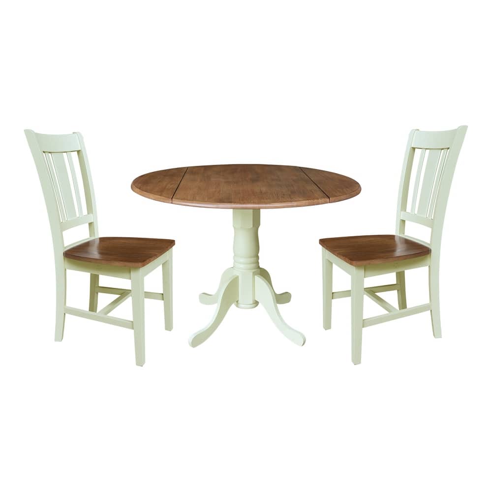 42 in. Drop Leaf Dining Table with Splat Back Chairs - Dining Set