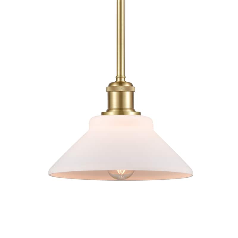 Innovations Lighting 516-1S-8-8 Orwell Pendant Orwell 8" Wide Mini - Matte White / Satin Gold