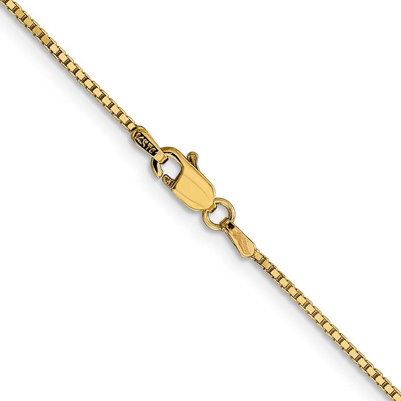 Curata 14k Yellow Gold Solid 1.05mm Box Chain Necklace (Lobster) Options: 16 18 20