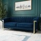 preview thumbnail 2 of 18, Mid-Century Channel Tufted Velvet Sofa with Metal Legs