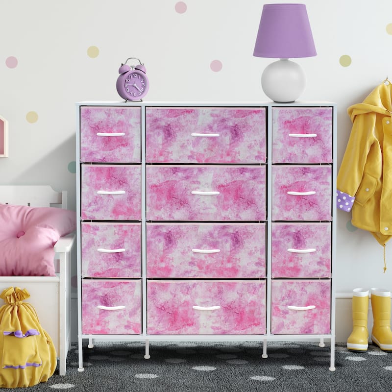 Dresser w/ 12 Drawers - Furniture Storage Chest Tower Unit for Bedroom