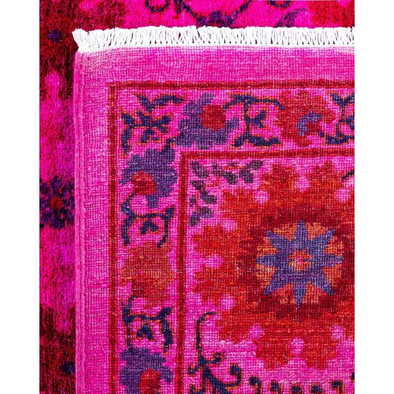 Overdyed, One-of-a-Kind Hand-Knotted Area Rug - Pink - 7' 10" x 10' 2"
