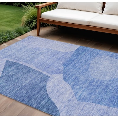 HomeRoots Abstract Transitional Rectangle Outdoor Rug