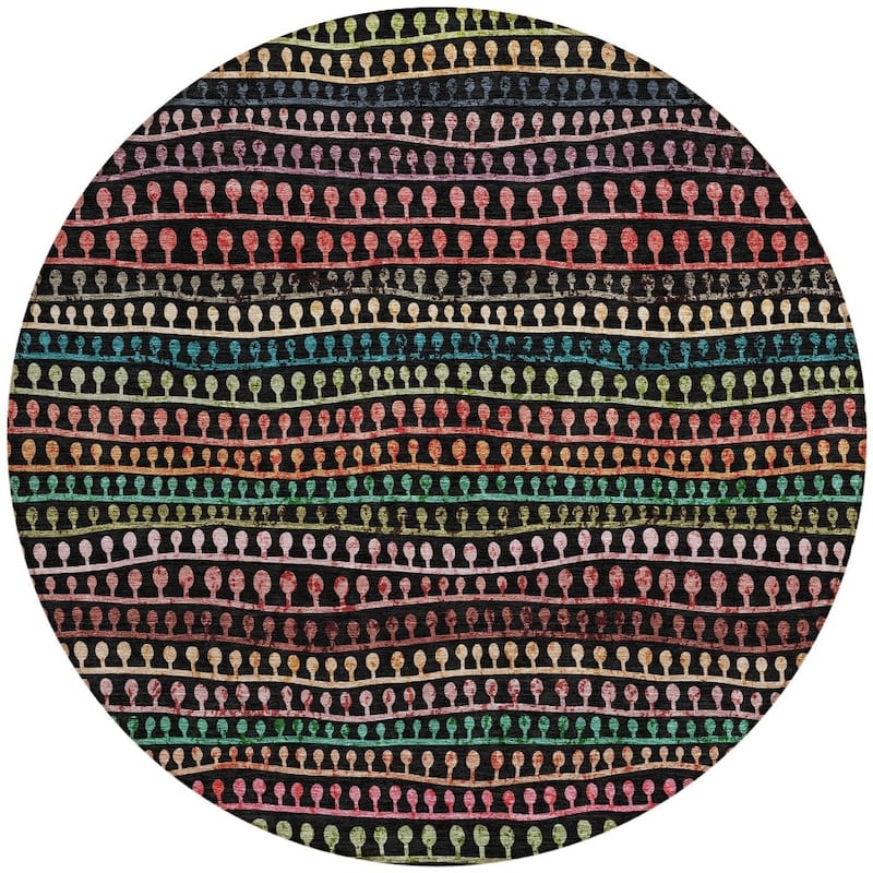 HomeRoots Striped Transitional Rectangle Outdoor Rug