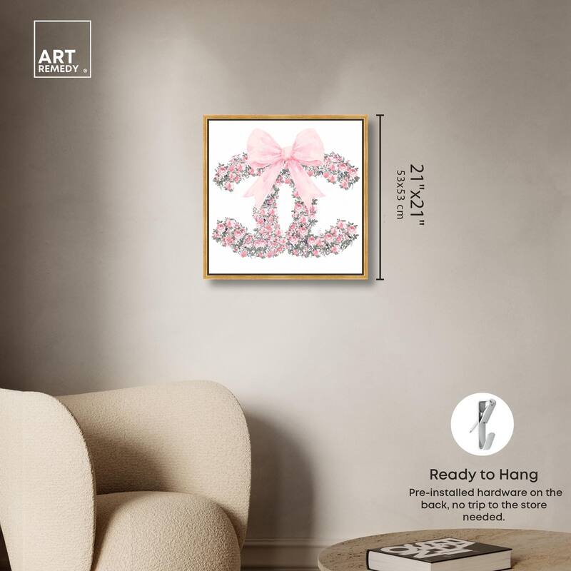 Makes Me Wonder Pink Bow Canvas by Art Remedy