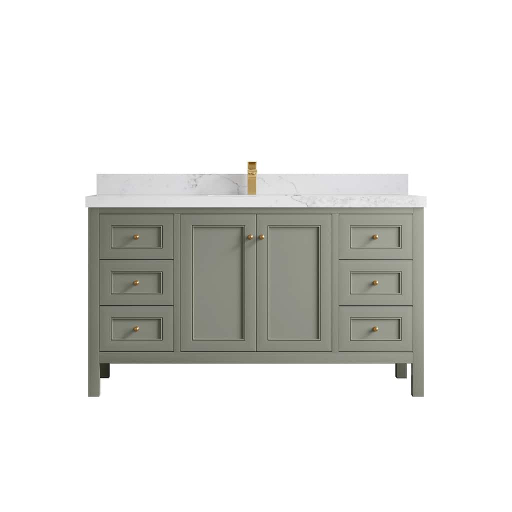 Willow Collections 60 in. W x 22 in. D Nashville Single Sink Bathroom Vanity with Countertop