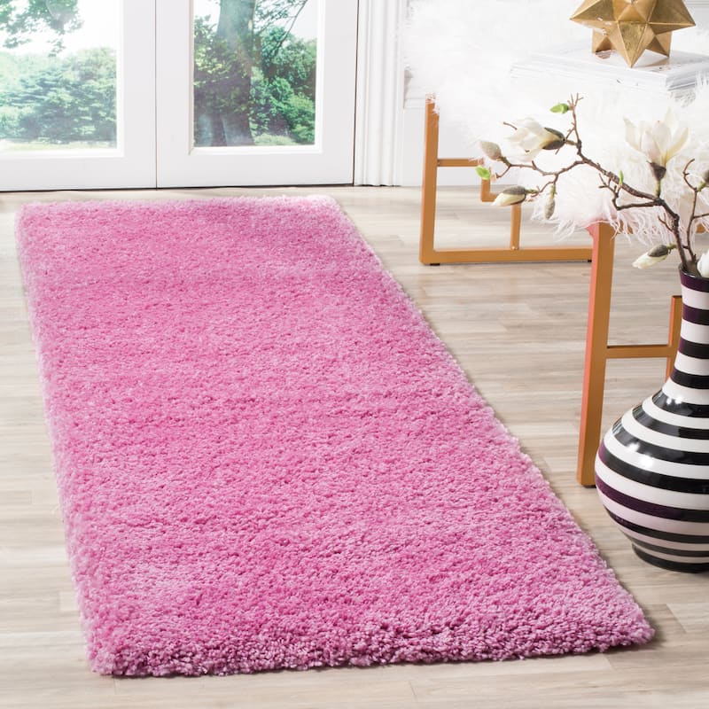 SAFAVIEH Santa Monica Shag Einara 2-inch Thick Area Rug - 2'3" x 11' Runner - Pink - Runner