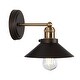 preview thumbnail 127 of 176, JONATHAN Y Florence Metal Shade Sconce 1-Light - Oil Rubbed Bronze/Brass Gold